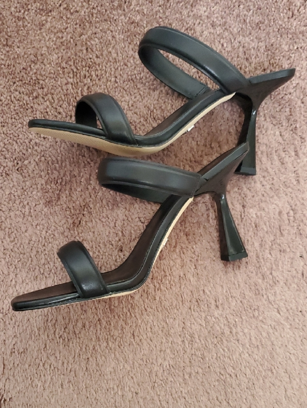 Michael Kors Black Double-Strap Square-Toe Slide Heels - Picture 4 of 9